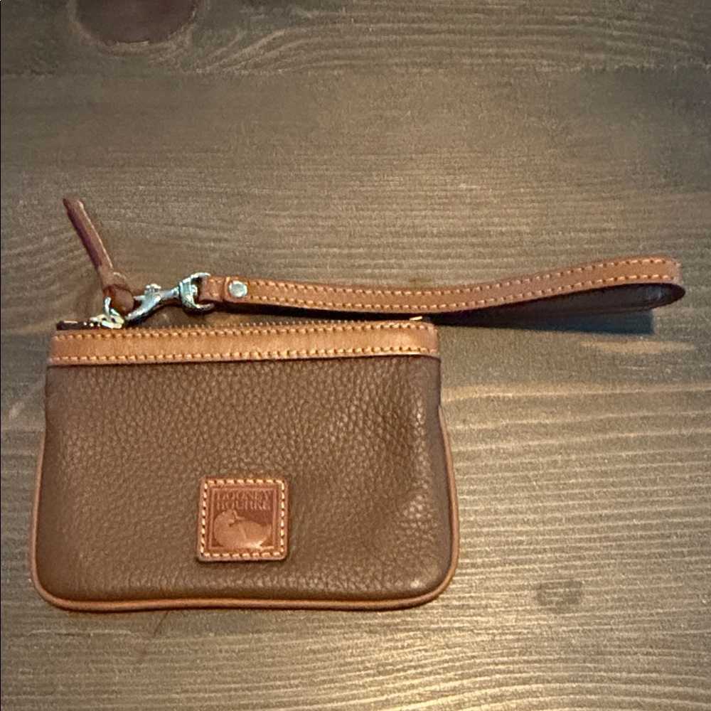 Dooney & Bourke Brown Leather Wristlet Wallet